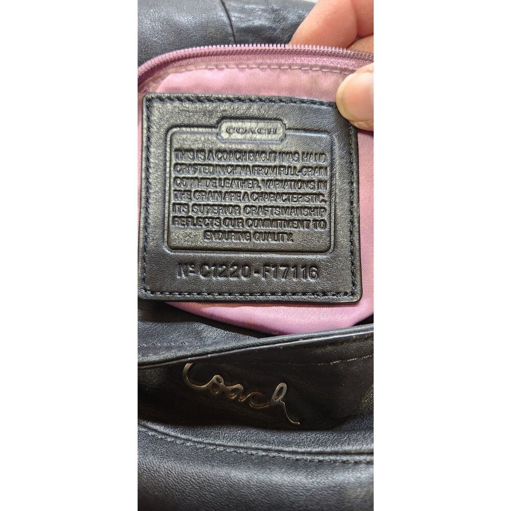 Coach Park Metalic W/Pebbled Leather Crossbody Hobo Bag Handbag Purse F31323 - Picture 3 of 11